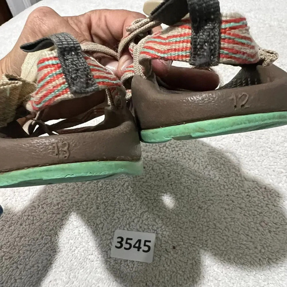 Chaco Kids Girls Brown Pink Hiking Sandals Strap Stripe No Whining 2 Sizes 12/13 - Picture 6 of 7